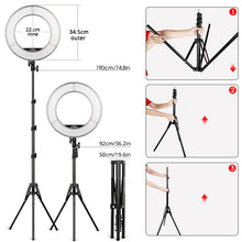 Load image into Gallery viewer, LED Ring Light 14 Inch Dimmable ringlight With Tripod phone holder For Studio Ring Lamp Photography Photo Makeup YouTube
