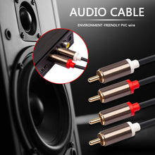Load image into Gallery viewer, TV Amplifier Speaker Cable 1m 2m 3m Male to Male  Cord 2 RCA to 2 RCA Small Household Music Decoration
