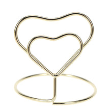 Load image into Gallery viewer, 10pcs Heart Shape Place Memo Card Holder Wire Table Number Holders with Base for Christmas Wedding Banquet Party Decorations
