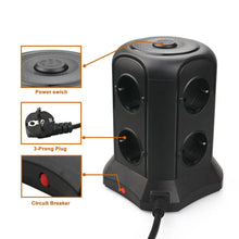 Load image into Gallery viewer, Plug Outlet Power Strip Multi Plug USB Socket with Switch and 5/6.5 ft Extension Cord Tower
