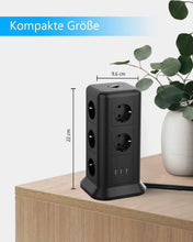 Load image into Gallery viewer, Plug Outlet Power Strip Multi Plug USB Socket with Switch and 5/6.5 ft Extension Cord Tower
