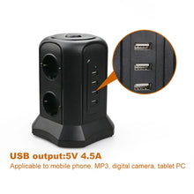 Load image into Gallery viewer, Plug Outlet Power Strip Multi Plug USB Socket with Switch and 5/6.5 ft Extension Cord Tower
