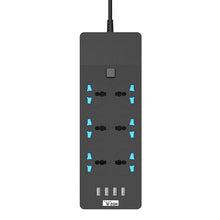 Load image into Gallery viewer, Home Portable USB extension lead power strip,6 multi USB charger,3 Hole way socket,European Standard Board Strips Outlet socket
