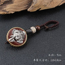 Load image into Gallery viewer, Tibetan Buddha Pendant Keychain Keyring Om Ohm Aum Buddhist Mantra Sign Yoga Charm Car Key Chain For Women Nepal Ethnic Jewelry
