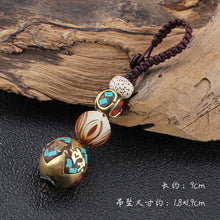 Load image into Gallery viewer, Tibetan Buddha Pendant Keychain Keyring Om Ohm Aum Buddhist Mantra Sign Yoga Charm Car Key Chain For Women Nepal Ethnic Jewelry
