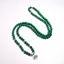 Load image into Gallery viewer, Tibetan 108 Mala Bracelet Malachite Stone Beads Bracelets Yoga Lotus OM Buddha 6 MM
