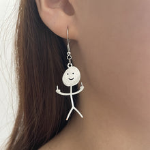 Load image into Gallery viewer, Titanium Steel Fuxk You Doodle Earrings For Woman Trend Punk Middle Finger Stickman Hip Hop Dangle Earrings Cool  New Jewely
