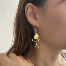 Load image into Gallery viewer, Titanium Steel Fuxk You Doodle Earrings For Woman Trend Punk Middle Finger Stickman Hip Hop Dangle Earrings Cool  New Jewely
