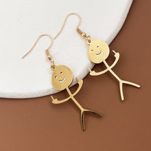 Load image into Gallery viewer, Titanium Steel Fuxk You Doodle Earrings For Woman Trend Punk Middle Finger Stickman Hip Hop Dangle Earrings Cool  New Jewely
