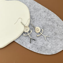 Load image into Gallery viewer, Titanium Steel Fuxk You Doodle Earrings For Woman Trend Punk Middle Finger Stickman Hip Hop Dangle Earrings Cool  New Jewely
