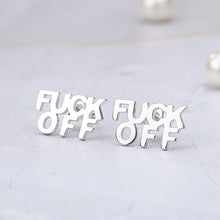 Load image into Gallery viewer, Titanium Steel Fuxk You Doodle Earrings For Woman Trend Punk Middle Finger Stickman Hip Hop Dangle Earrings Cool  New Jewely
