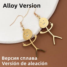 Load image into Gallery viewer, Titanium Steel Fuxk You Doodle Earrings For Woman Trend Punk Middle Finger Stickman Hip Hop Dangle Earrings Cool  New Jewely
