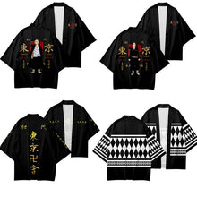 Load image into Gallery viewer, Tokyo Avengers Cosplay T-shirt Cloak of Draken Manji Gang for Summer Haori Kimono Tee Men Short-sleeve
