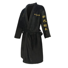Load image into Gallery viewer, Tokyo Revengers Cosplay Costume Black Bathrobe Manjiro Sano Sleepwear Warm Flannel Robe Autumn Winter Pajamas
