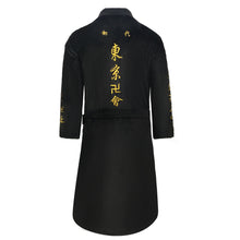 Load image into Gallery viewer, Tokyo Revengers Cosplay Costume Black Bathrobe Manjiro Sano Sleepwear Warm Flannel Robe Autumn Winter Pajamas
