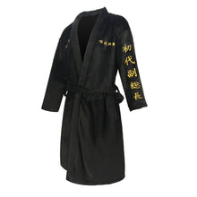 Load image into Gallery viewer, Tokyo Revengers Cosplay Costume Black Bathrobe Manjiro Sano Sleepwear Warm Flannel Robe Autumn Winter Pajamas
