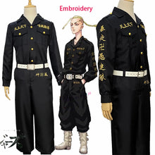 Load image into Gallery viewer, Tokyo Revengers Cosplay Black Shirt Pants Embroidery Uniform Wig Anime Cosplay Costume Halloween Party Outfit For Women Men
