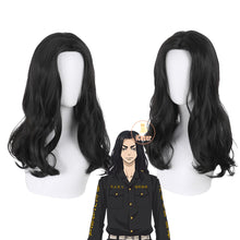 Load image into Gallery viewer, Tokyo Revengers Keisuke Baji Long Black Cosplay Wig Anime Heat Resistant Synthetic Hair Wig Cap Carnival Halloween Accessory
