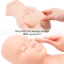 Load image into Gallery viewer, Training Mannequin Head False Eyelash Extension Practice Head Model replacement Silicone Removable Eyelids Makeup Tools
