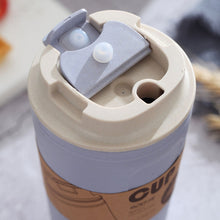 Load image into Gallery viewer, Travel Coffee Mug Eco-friendly Bamboo Fiber Coffee Cup Silicone Ring Lid Christmas Gift Mugs 420ml
