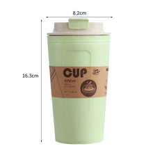 Load image into Gallery viewer, Travel Coffee Mug Eco-friendly Bamboo Fiber Coffee Cup Silicone Ring Lid Christmas Gift Mugs 420ml
