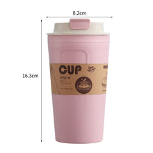 Load image into Gallery viewer, Travel Coffee Mug Eco-friendly Bamboo Fiber Coffee Cup Silicone Ring Lid Christmas Gift Mugs 420ml
