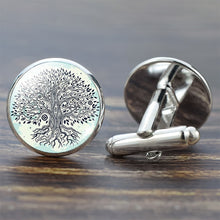 Load image into Gallery viewer, Tree of Life Cufflinks for Men Best Man Cufflinks Set Cufflinks Wedding Life Tree Suit Shirt Cuff Links Men Accessories
