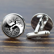 Load image into Gallery viewer, Tree of Life Cufflinks for Men Best Man Cufflinks Set Cufflinks Wedding Life Tree Suit Shirt Cuff Links Men Accessories
