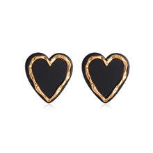 Load image into Gallery viewer, Trendy Long Heart Pendant Earrings for Women Black Big Exaggerated Statement Tassel Earrings Vintage Jewelry

