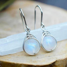 Load image into Gallery viewer, Trendy Women Earrings 4 Colors Delicate Gold Color Inlay Natural Stone Hook Dangle Earrings for Women Wedding Engagement Jewelry
