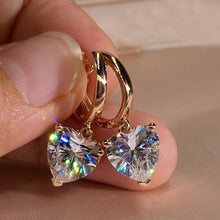 Load image into Gallery viewer, Trendy Women Earrings 4 Colors Delicate Gold Color Inlay Natural Stone Hook Dangle Earrings for Women Wedding Engagement Jewelry
