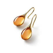 Load image into Gallery viewer, Trendy Women Earrings 4 Colors Delicate Gold Color Inlay Natural Stone Hook Dangle Earrings for Women Wedding Engagement Jewelry
