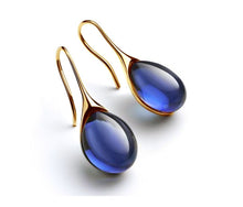Load image into Gallery viewer, Trendy Women Earrings 4 Colors Delicate Gold Color Inlay Natural Stone Hook Dangle Earrings for Women Wedding Engagement Jewelry
