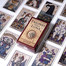 Load image into Gallery viewer, Trionfi della Luna Tarot 78 Card Deck with PDF Guidebook Fortune Telling Card Game Travel Cersion Reversed Chakra Planet Zodiac
