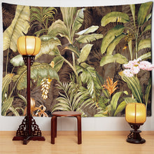 Load image into Gallery viewer, Tropical Banana Leaf Tapestry Wall Hanging Retro Forest Boho Aesthetic Room Hippie Decor Background Fabric
