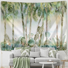 Load image into Gallery viewer, Tropical Banana Leaf Tapestry Wall Hanging Retro Forest Boho Aesthetic Room Hippie Decor Background Fabric
