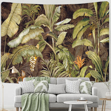 Load image into Gallery viewer, Tropical Banana Leaf Tapestry Wall Hanging Retro Forest Boho Aesthetic Room Hippie Decor Background Fabric
