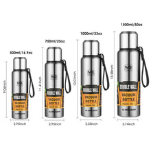Load image into Gallery viewer, Large Capacity Stainless Steel Thermos Portable Vacuum Flask Insulated Tumbler with Rope Thermo Bottle 500/700/1000/1500ml
