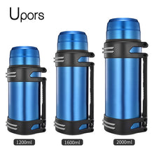 Load image into Gallery viewer, UPORS Large Capacity Thermos with Strap 304 Stainless Steel Thermos Bottle Portable Outdoor Travel Insulated Cup Vacuum Flask
