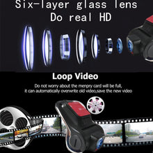 Load image into Gallery viewer, USB Car DVR Cam HD Original  Night Vision it Can  memory TF card 8G 16G 32G Camera Car Camera Recorder 130 FOV Camera
