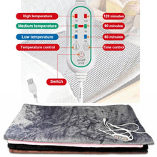 Load image into Gallery viewer, USB Heating Travel Machine Washable For Sofa Bed Portable Electric Blanket Winter Warm Soft Plush Car Shawl Camping
