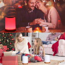 Load image into Gallery viewer, USB Rechargeable Touching Control Bedside Light Dimmable Table Lamp Warm White &amp; RGB Night Light
