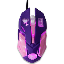 Load image into Gallery viewer, USB Wired Gaming Mouse Pink Computer Professional E-sports Mouse 2400 DPI Colorful Backlit Silent Mouse for Lol Data Laptop Pc
