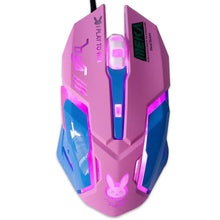 Load image into Gallery viewer, USB Wired Gaming Mouse Pink Computer Professional E-sports Mouse 2400 DPI Colorful Backlit Silent Mouse for Lol Data Laptop Pc
