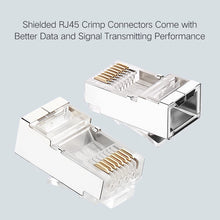Load image into Gallery viewer, Connector 8P8C Modular Ethernet Cable Head Plug Gold-plated Cat 6 Crimp Network RJ 45 Crimper Connector Cat6
