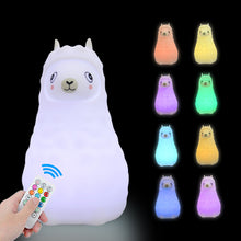 Load image into Gallery viewer, Owl LED Night Light Touch Sensor Remote Control Dimmable Timer USB Rechargeable Silicone Bedside Lamp for Children Baby
