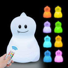 Load image into Gallery viewer, Owl LED Night Light Touch Sensor Remote Control Dimmable Timer USB Rechargeable Silicone Bedside Lamp for Children Baby
