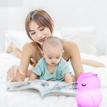 Load image into Gallery viewer, Owl LED Night Light Touch Sensor Remote Control Dimmable Timer USB Rechargeable Silicone Bedside Lamp for Children Baby
