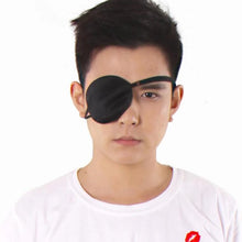 Load image into Gallery viewer, Unisex Black Single Eye Patch  Washable Adjustable Concave Eye Patch Medical Patch Pirate Cosplay Costume
