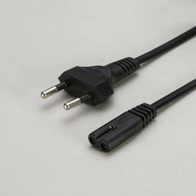 Load image into Gallery viewer, Universal  Lighting Power Cord 2pin C7 C8 to EU charging Extension power cord for Table Lamp Flashlight 0.6M 1.5M black
